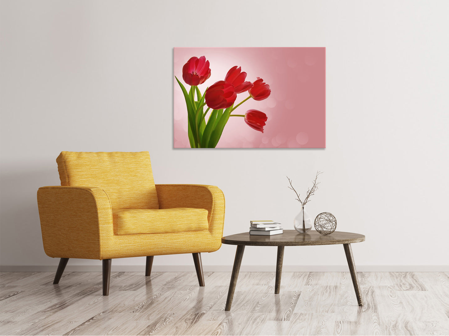 Leinwandbild Roter Tulpenstrauss