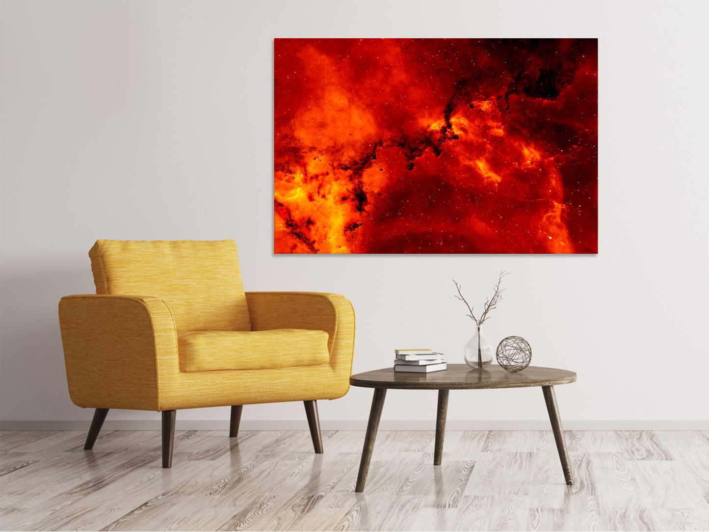 Leinwandbild Roter Sternenhimmel