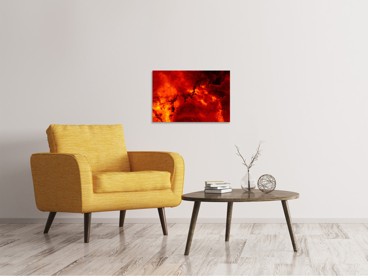 Leinwandbild Roter Sternenhimmel