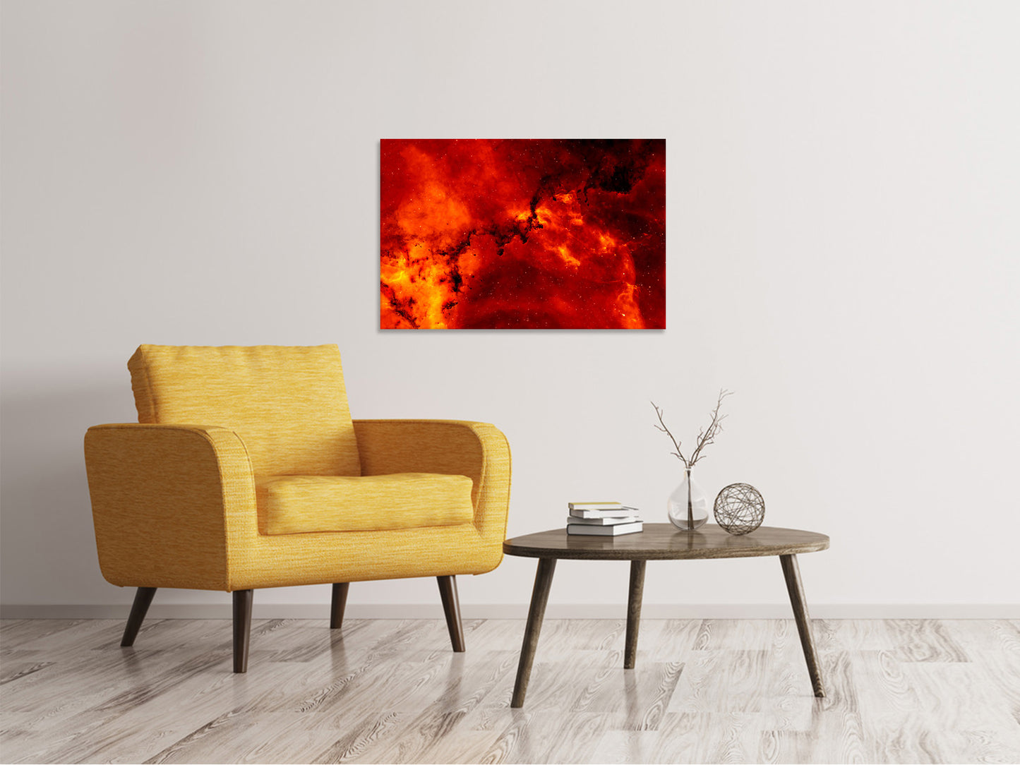 Leinwandbild Roter Sternenhimmel