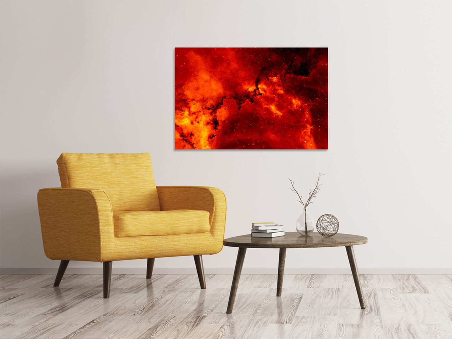 Leinwandbild Roter Sternenhimmel