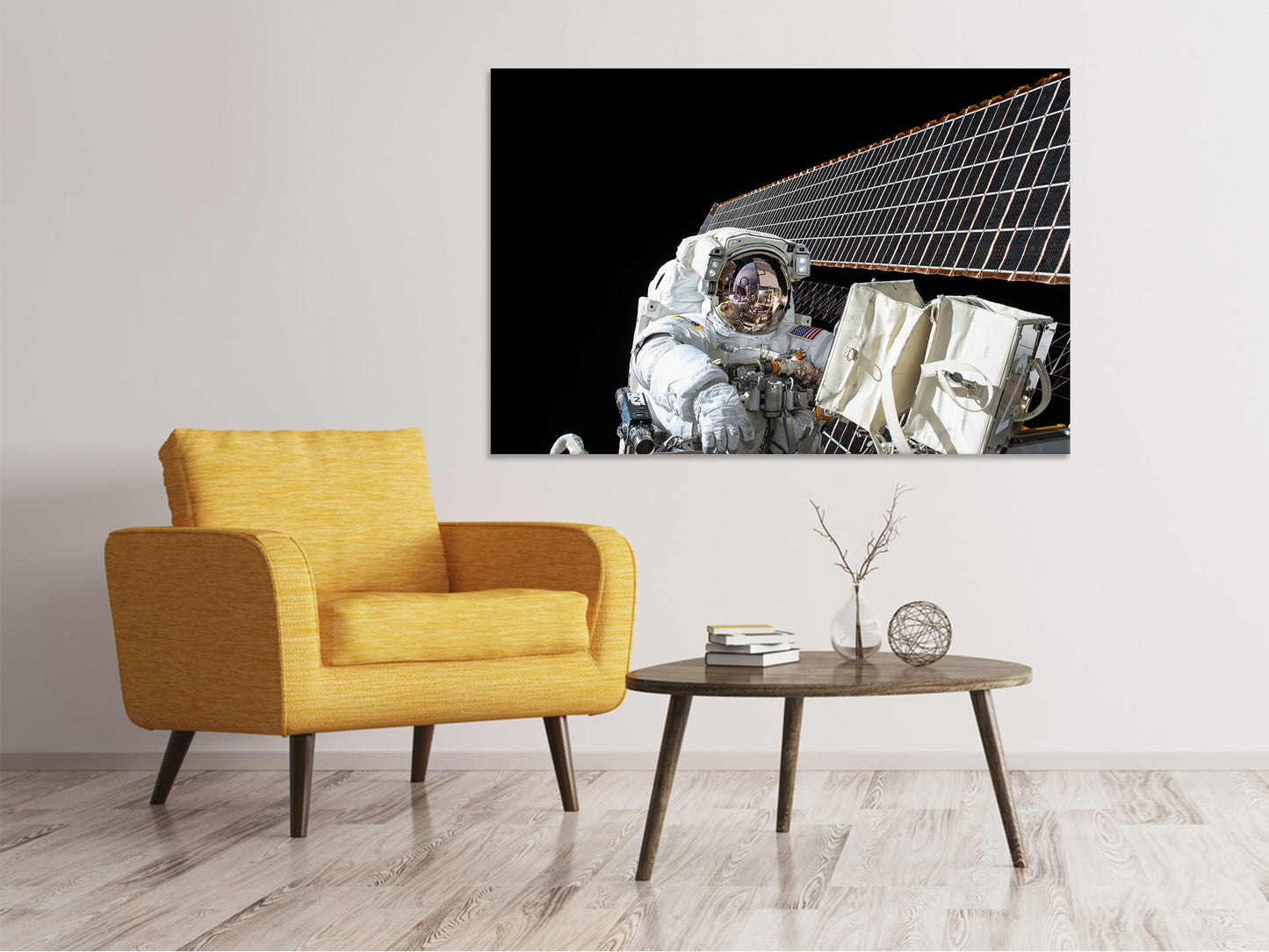 Leinwandbild Astronaut bei der Arbeit