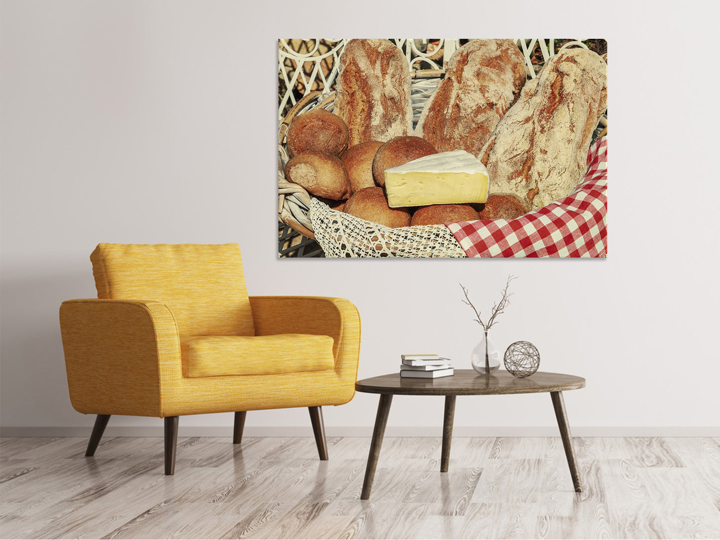 Leinwandbild Picknick Brotkorb