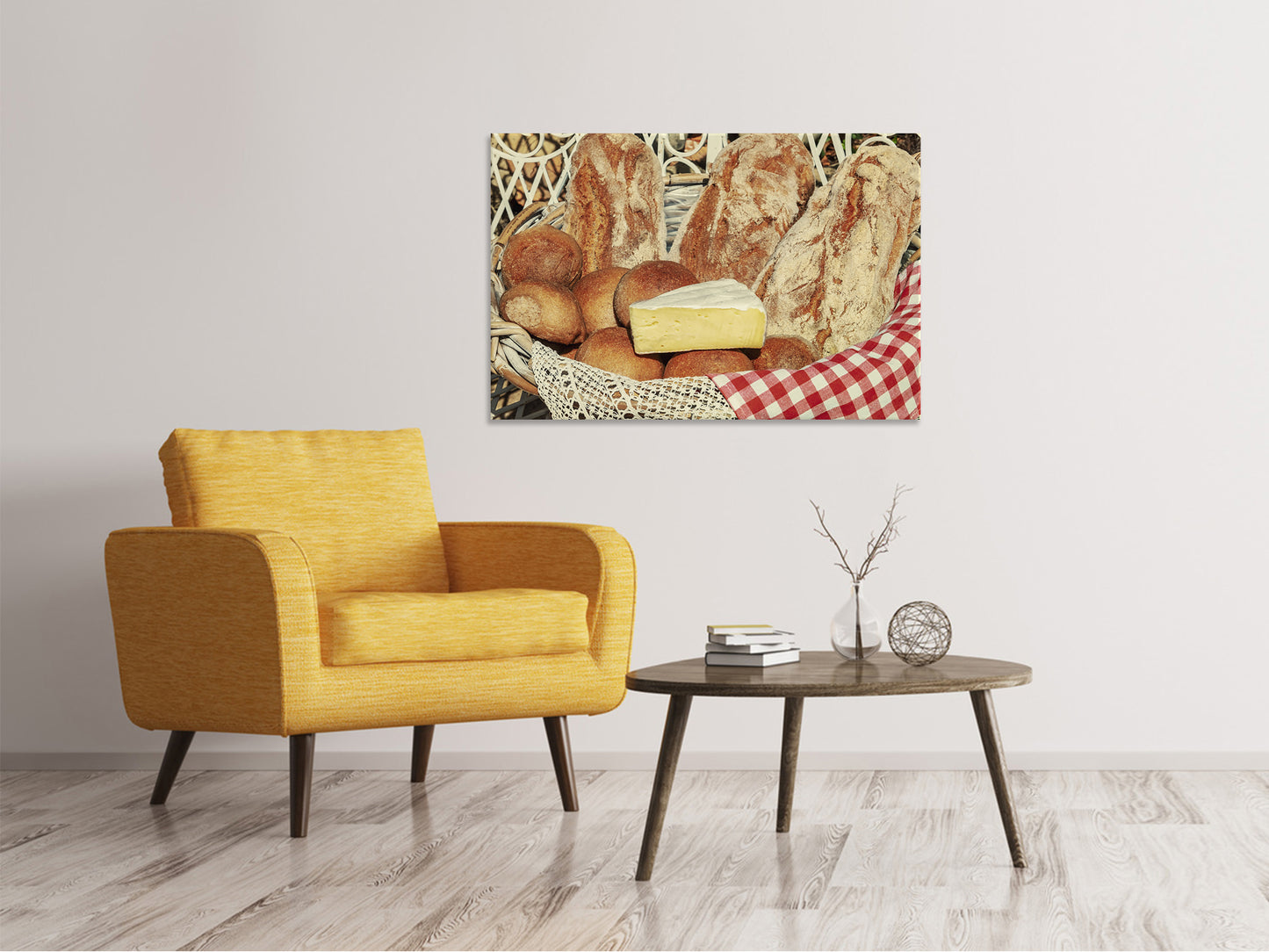 Leinwandbild Picknick Brotkorb
