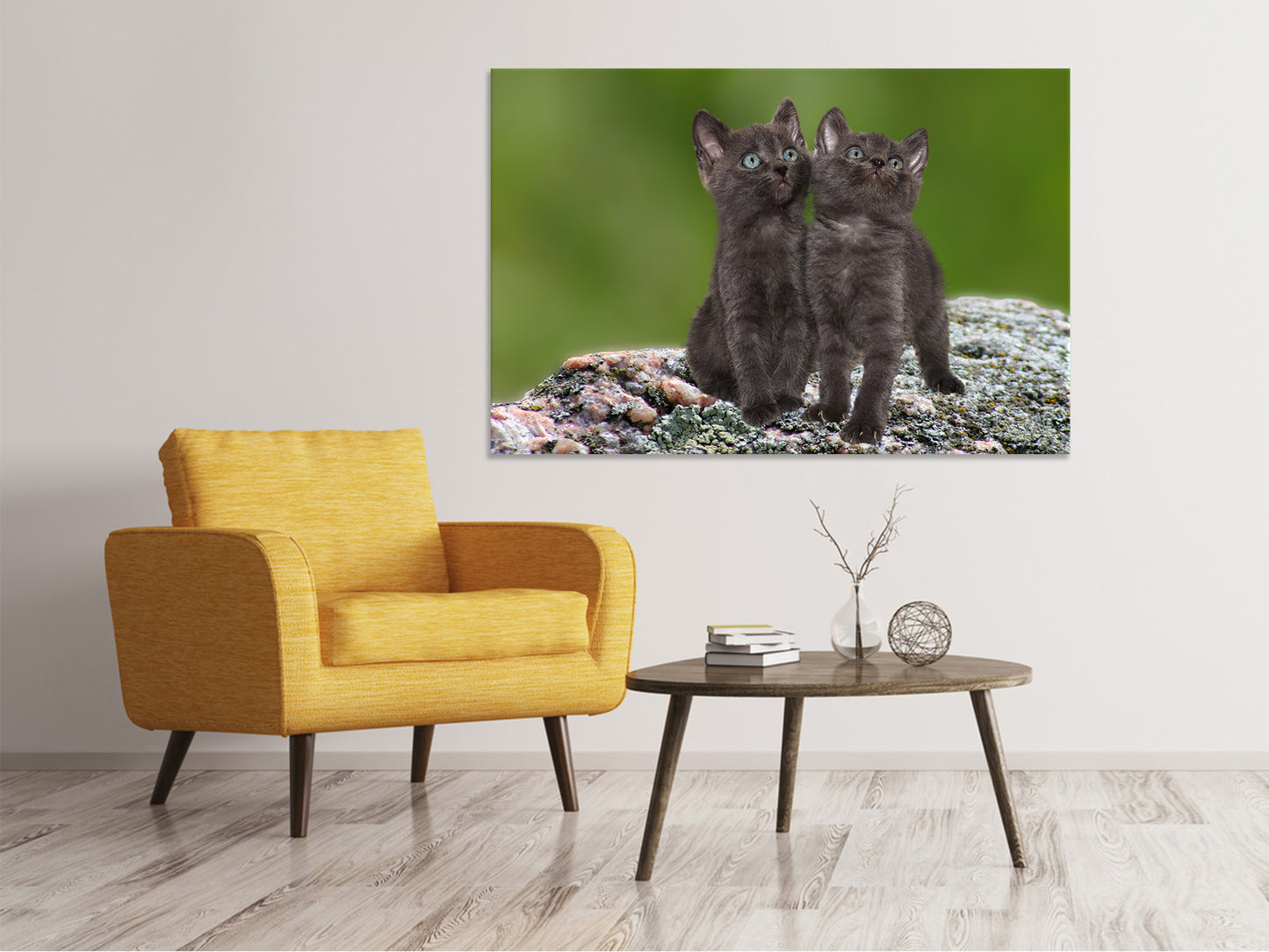 Leinwandbild 2 schwarze Katzenbabys