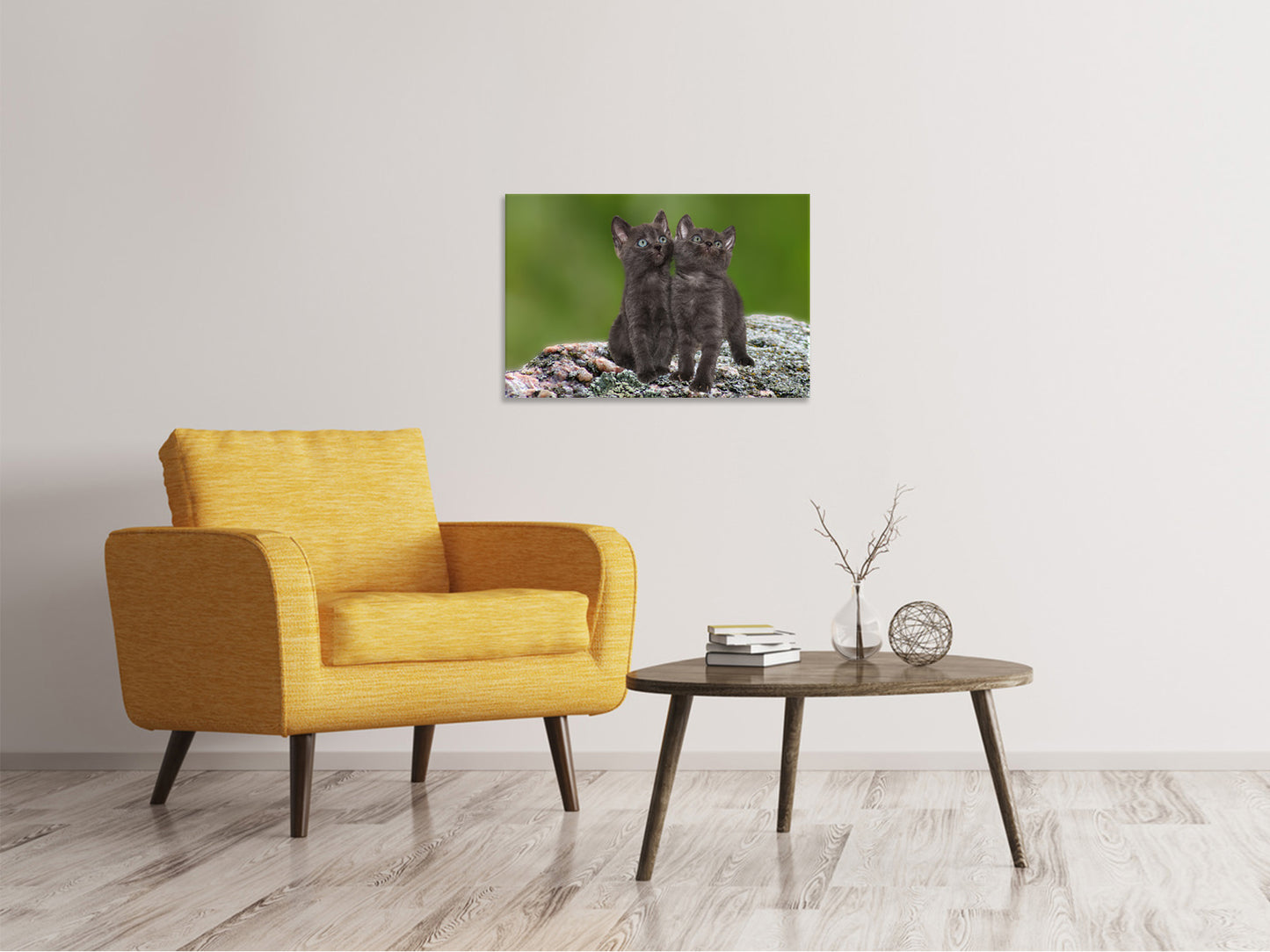 Leinwandbild 2 schwarze Katzenbabys