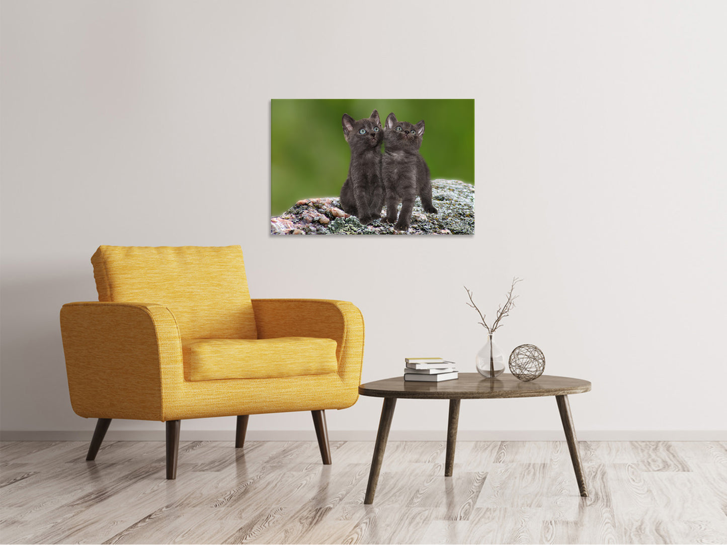 Leinwandbild 2 schwarze Katzenbabys