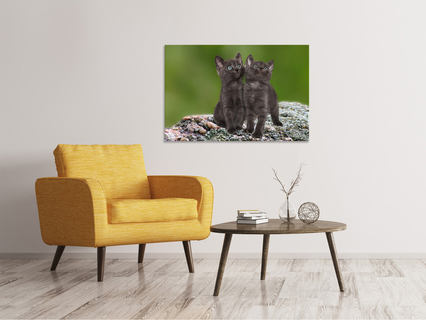 Leinwandbild 2 schwarze Katzenbabys