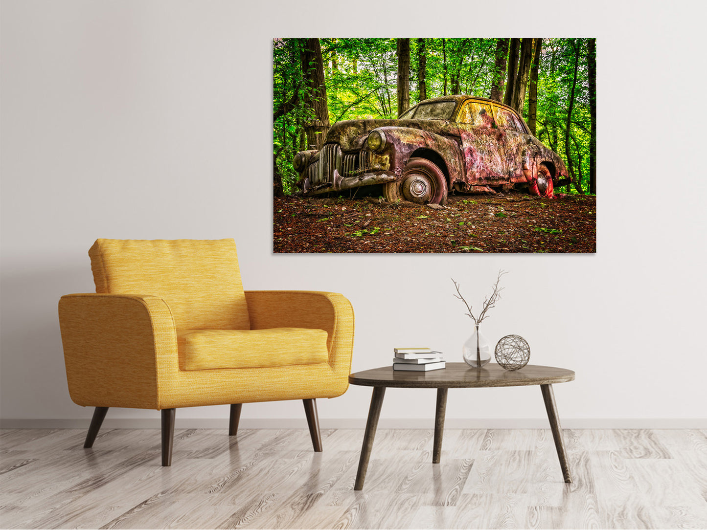 Leinwandbild Verlassener Oldtimer