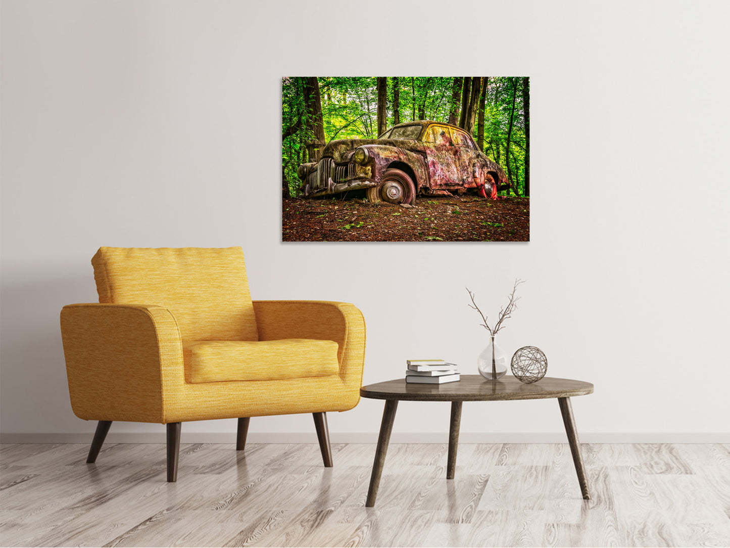 Leinwandbild Verlassener Oldtimer