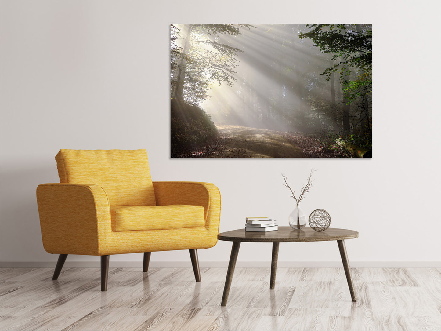 Leinwandbild Mystisches Licht im Wald