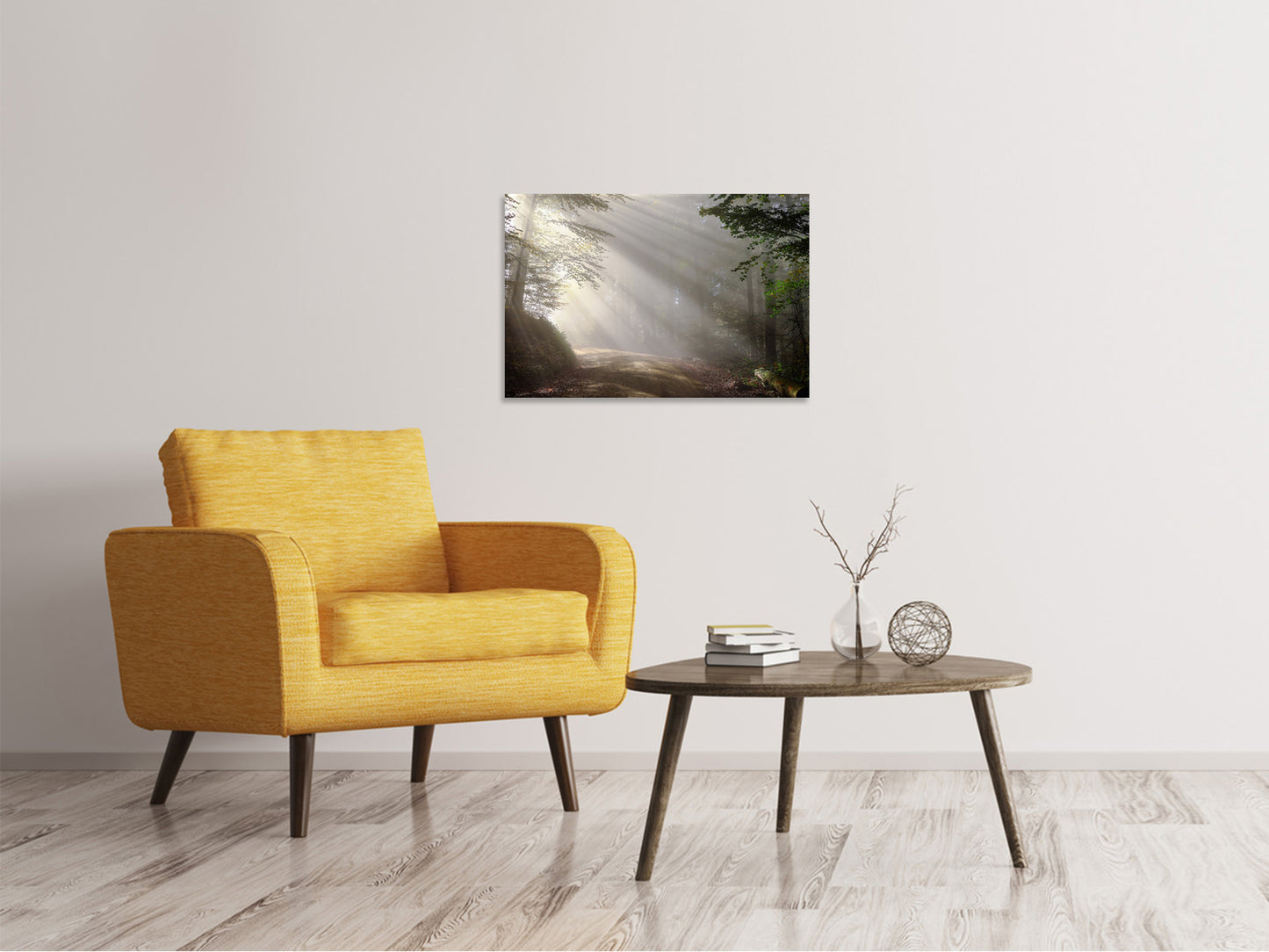 Leinwandbild Mystisches Licht im Wald