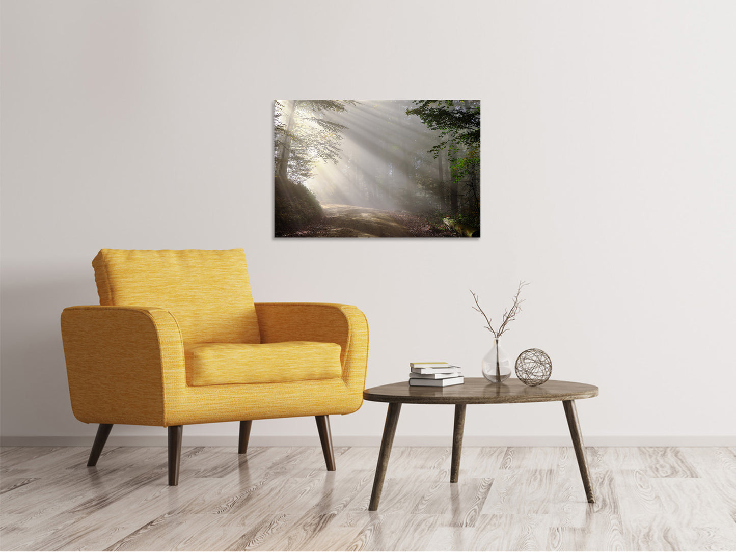Leinwandbild Mystisches Licht im Wald
