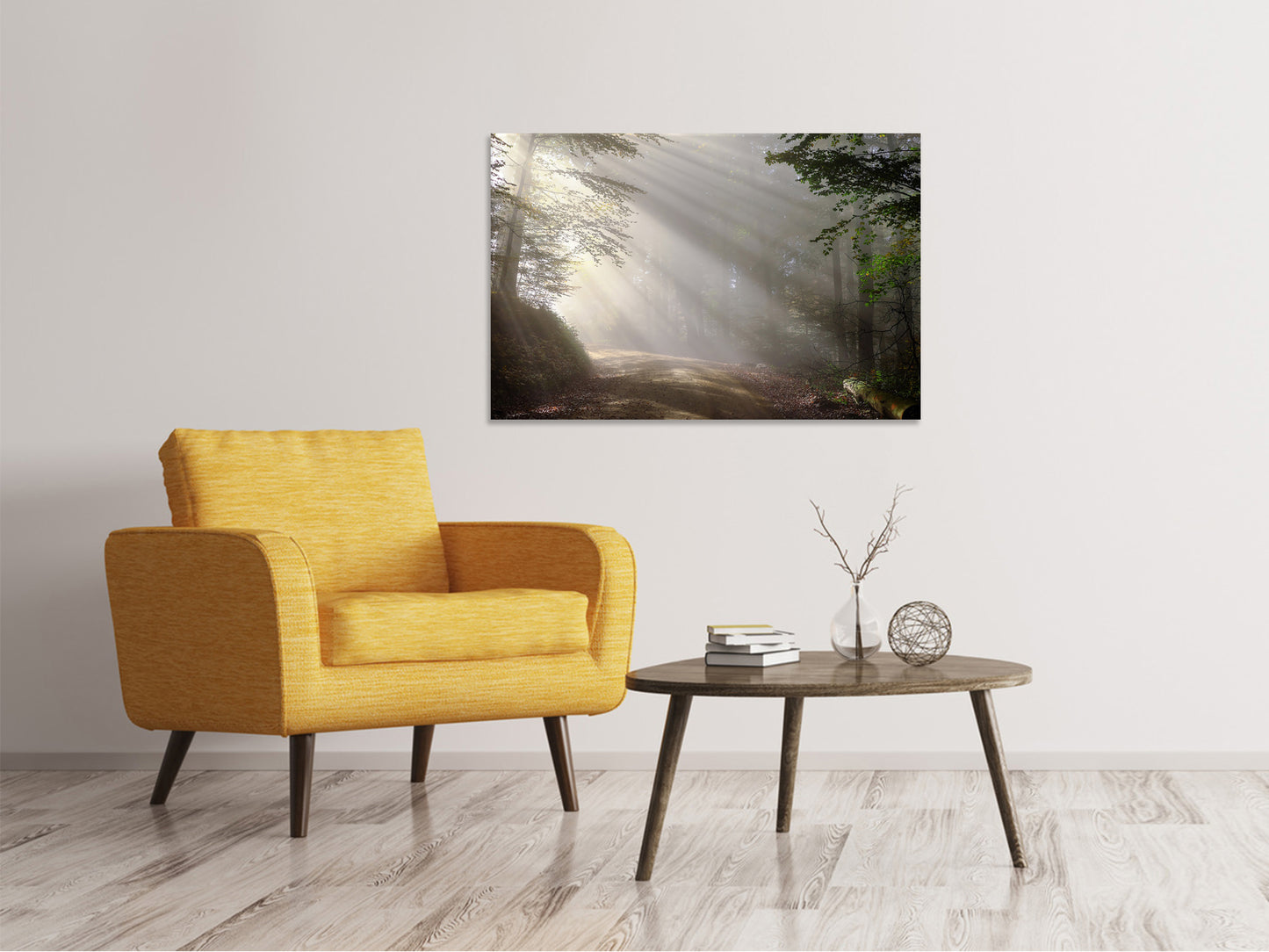 Leinwandbild Mystisches Licht im Wald