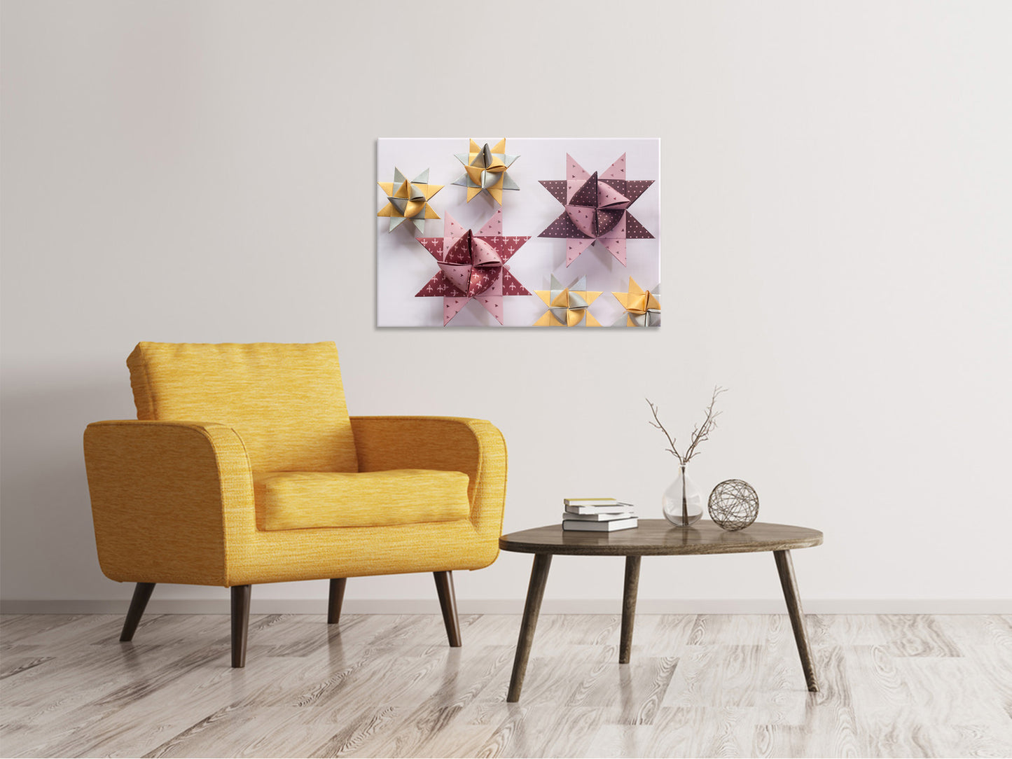 Leinwandbild Origami Bunte Sterne