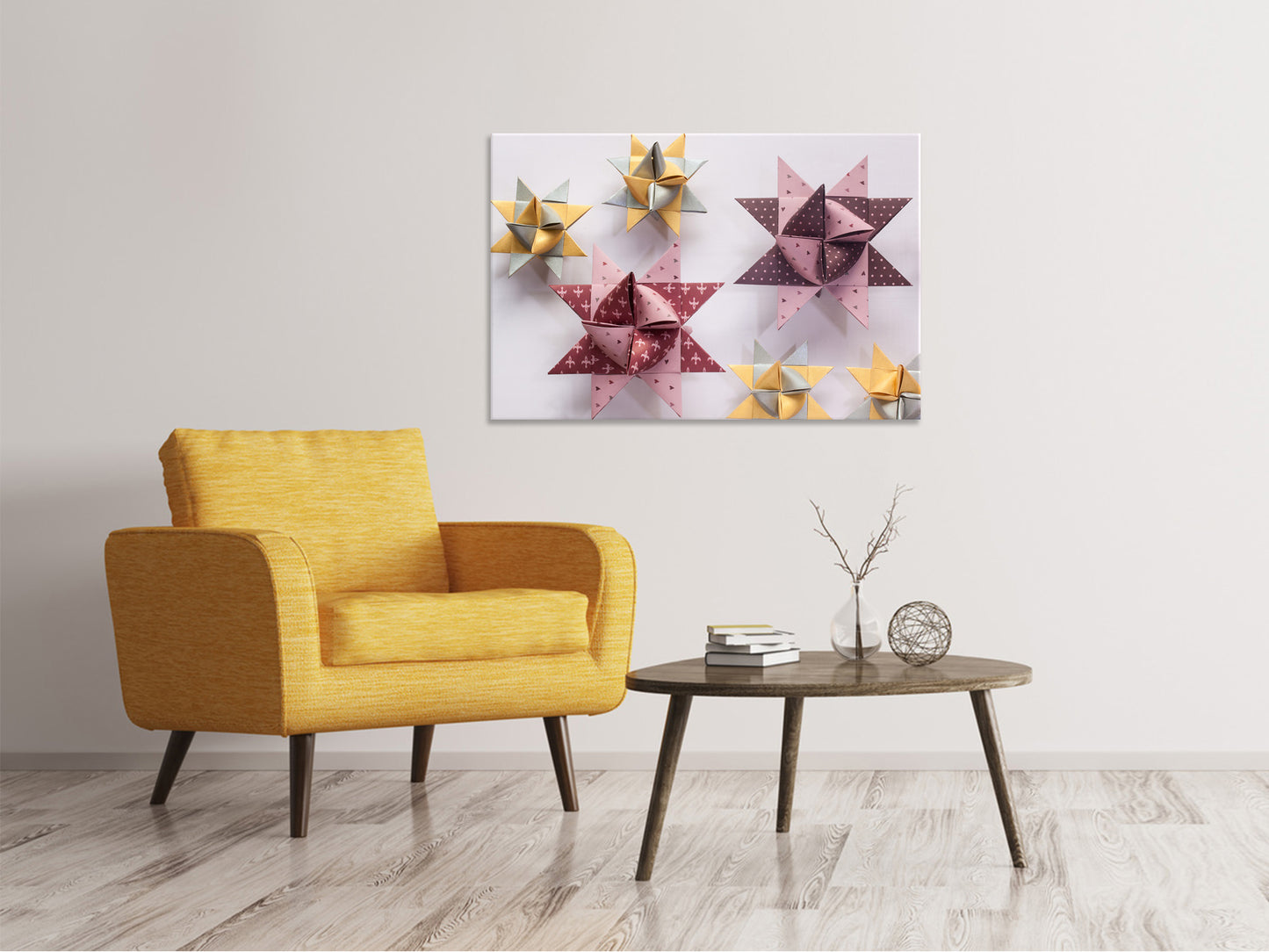 Leinwandbild Origami Bunte Sterne