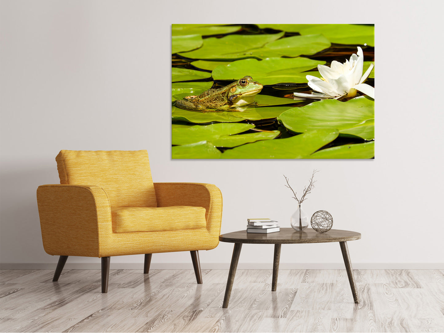 Leinwandbild Der Frosch und die Seerose