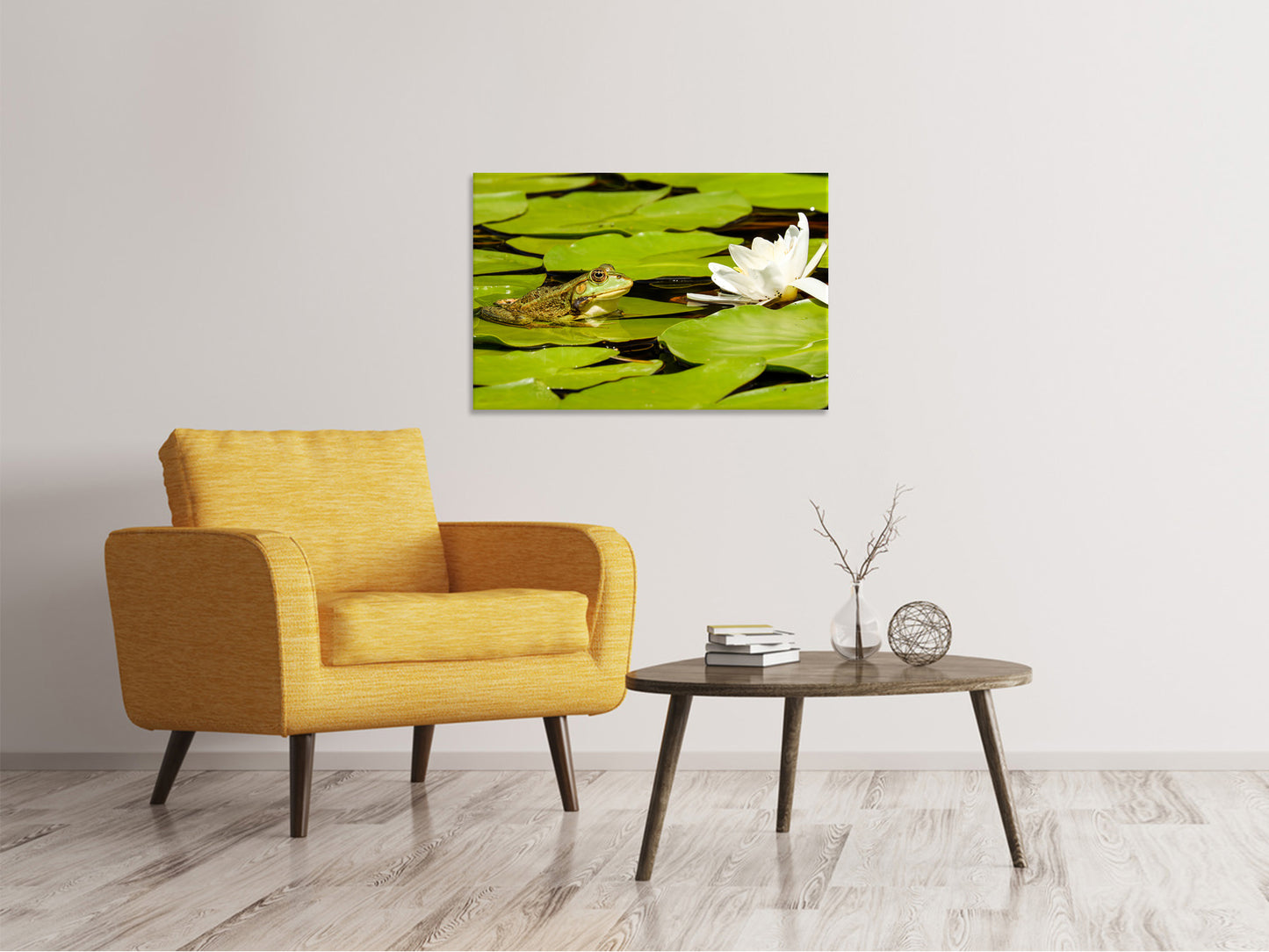 Leinwandbild Der Frosch und die Seerose