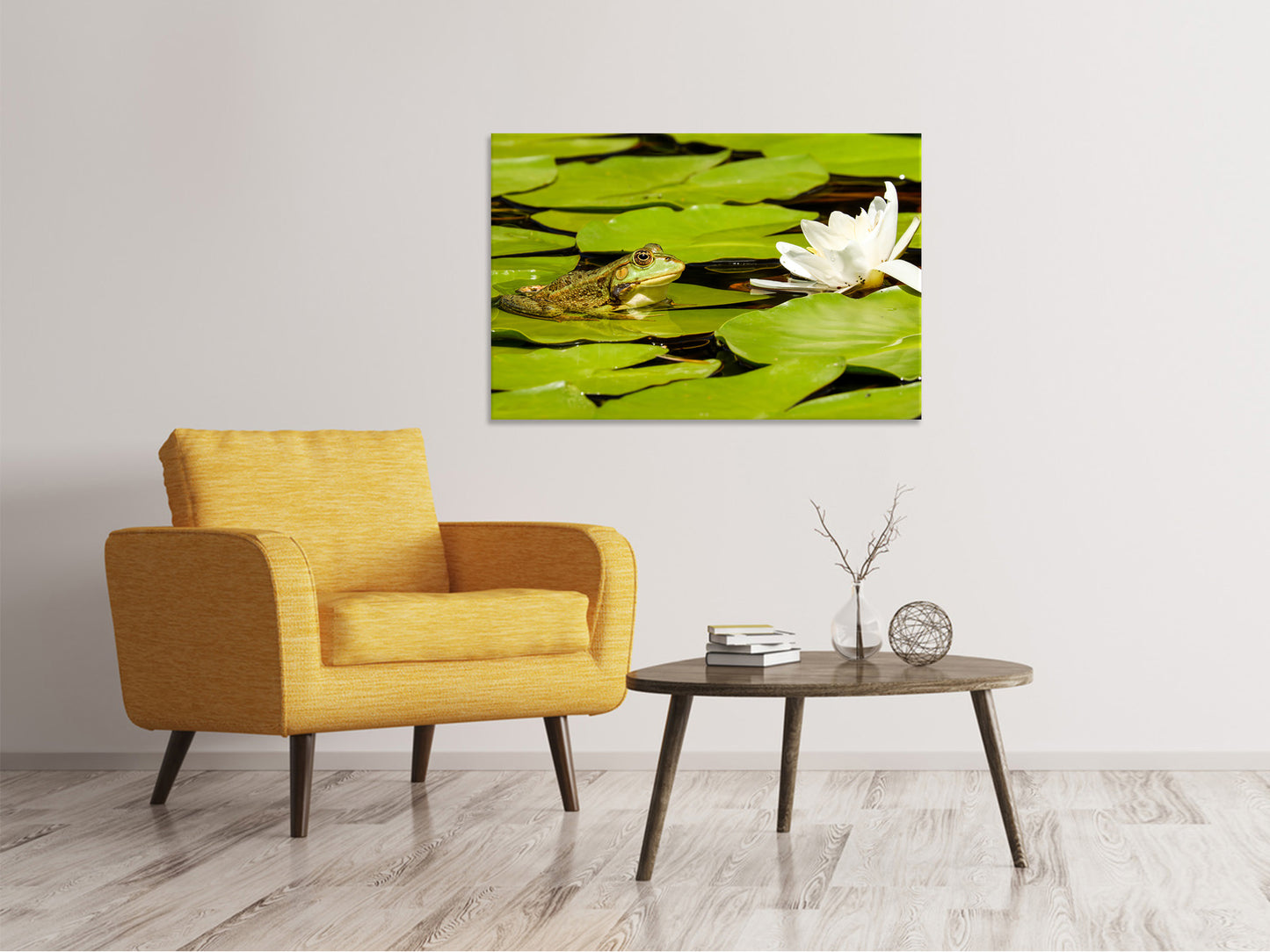 Leinwandbild Der Frosch und die Seerose
