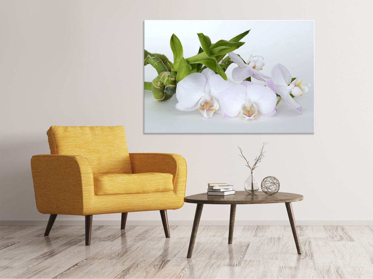 Leinwandbild Orchidee und Bambus