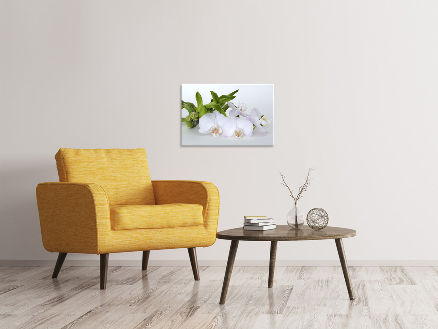 Leinwandbild Orchidee und Bambus
