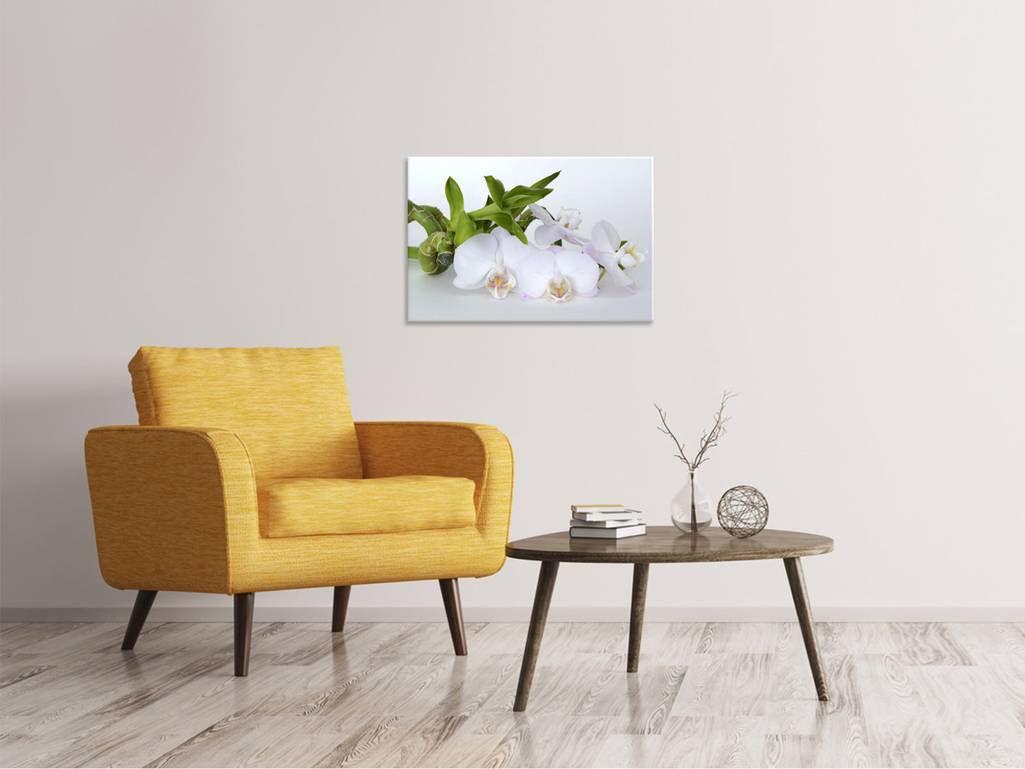 Leinwandbild Orchidee und Bambus