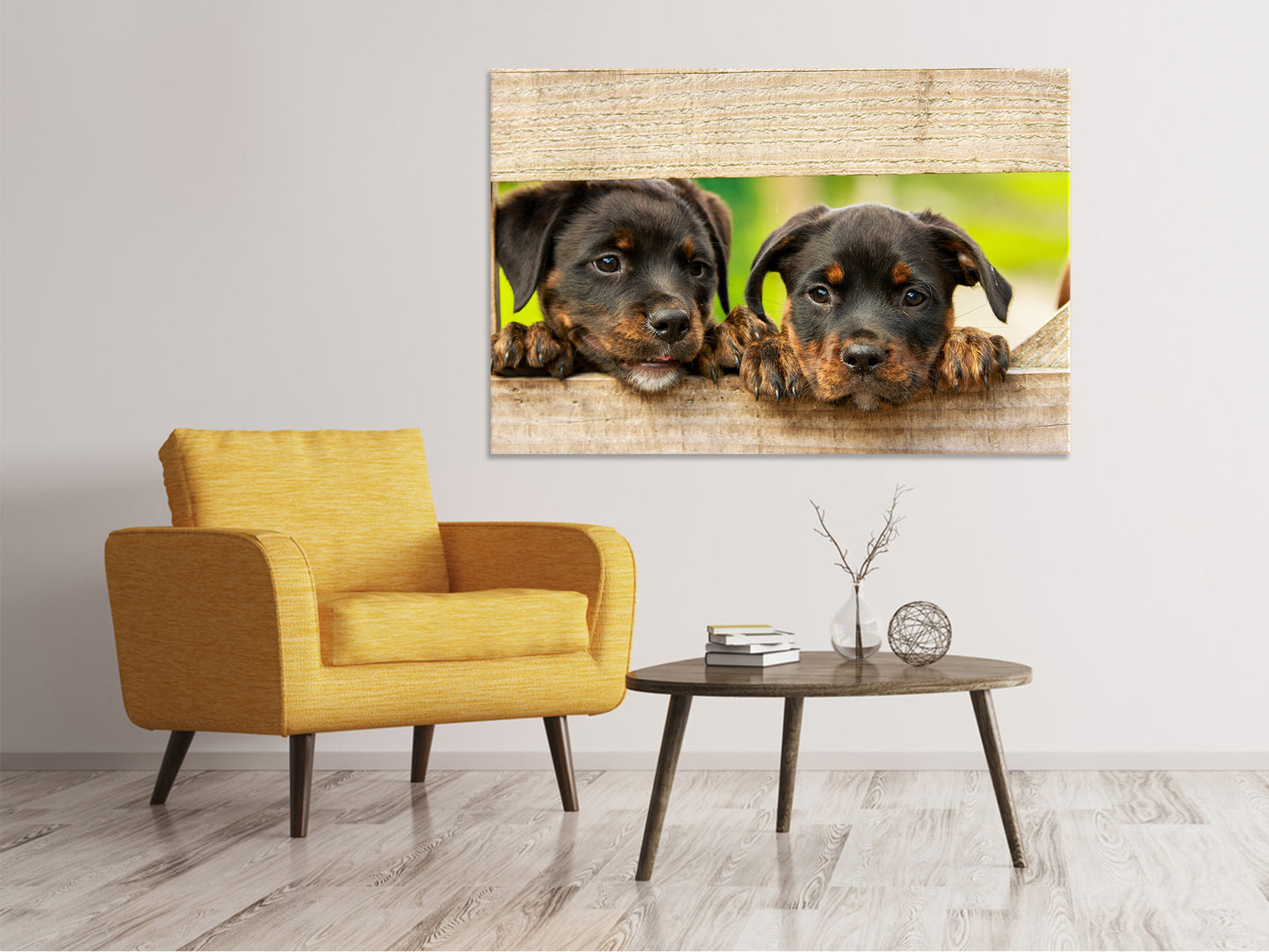 Leinwandbild 2 Rottweiler Welpen