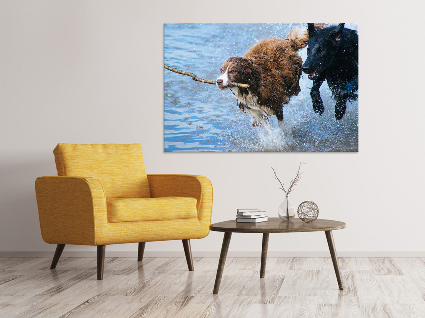 Leinwandbild Spielende Hunde