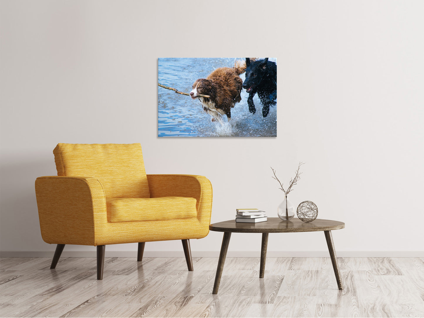 Leinwandbild Spielende Hunde