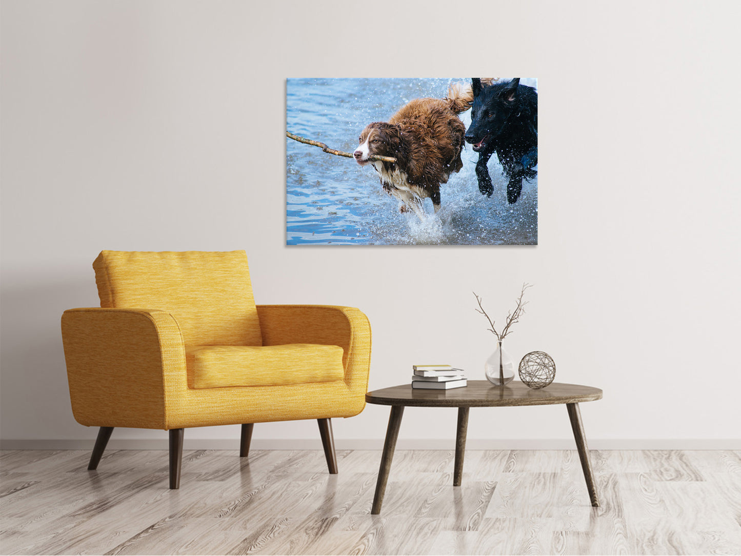 Leinwandbild Spielende Hunde