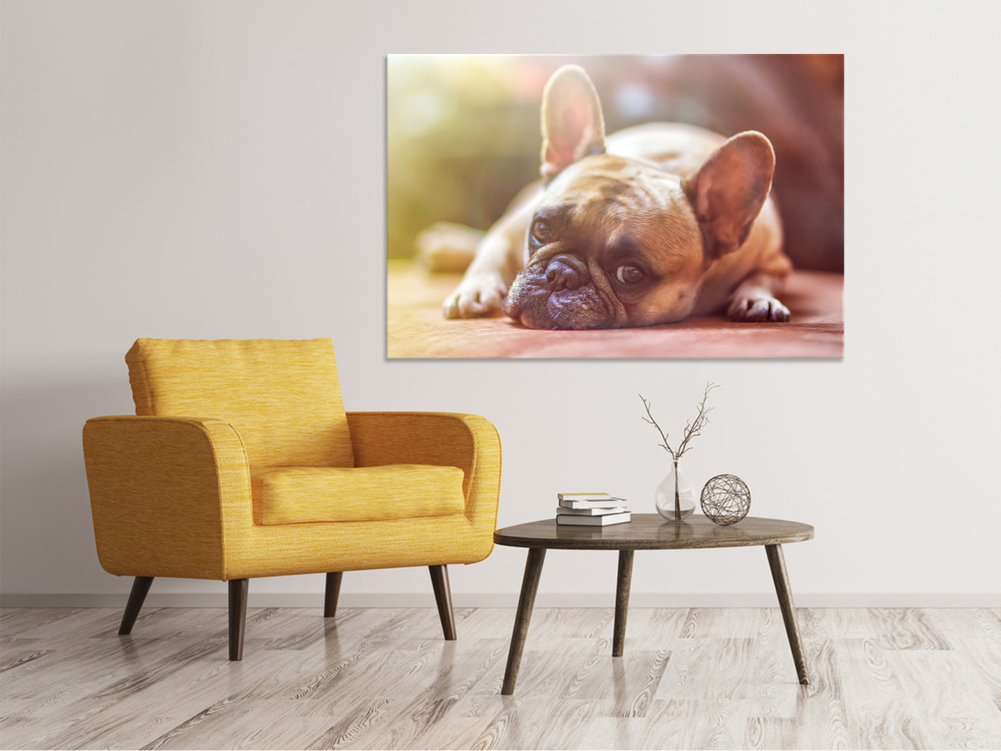 Leinwandbild Müde Bulldogge