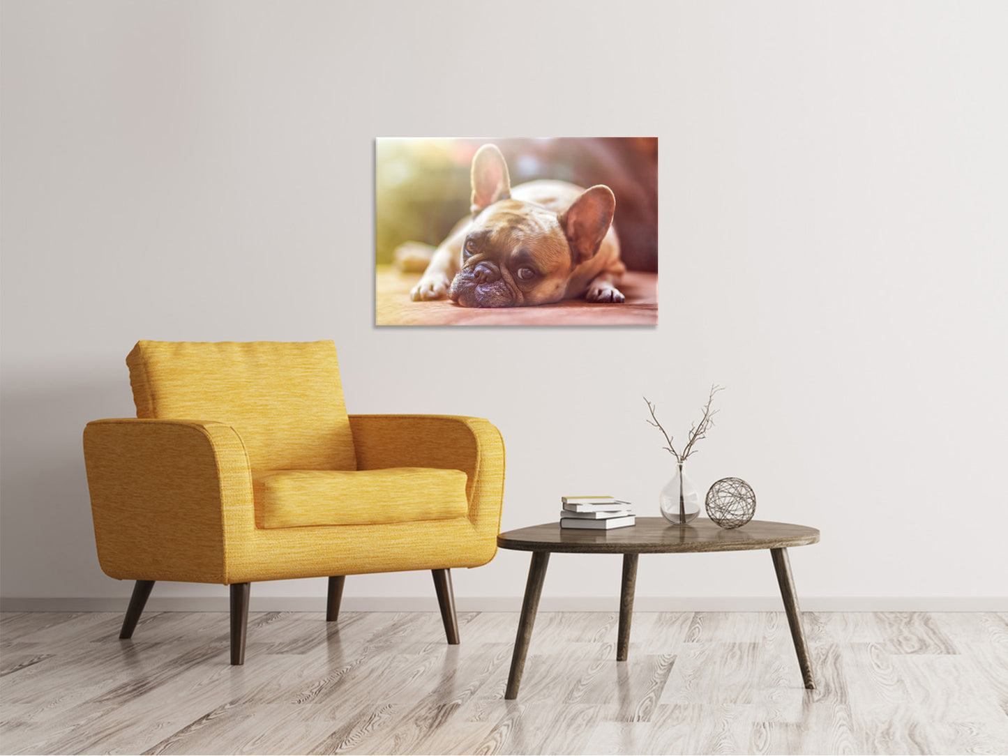 Leinwandbild Müde Bulldogge