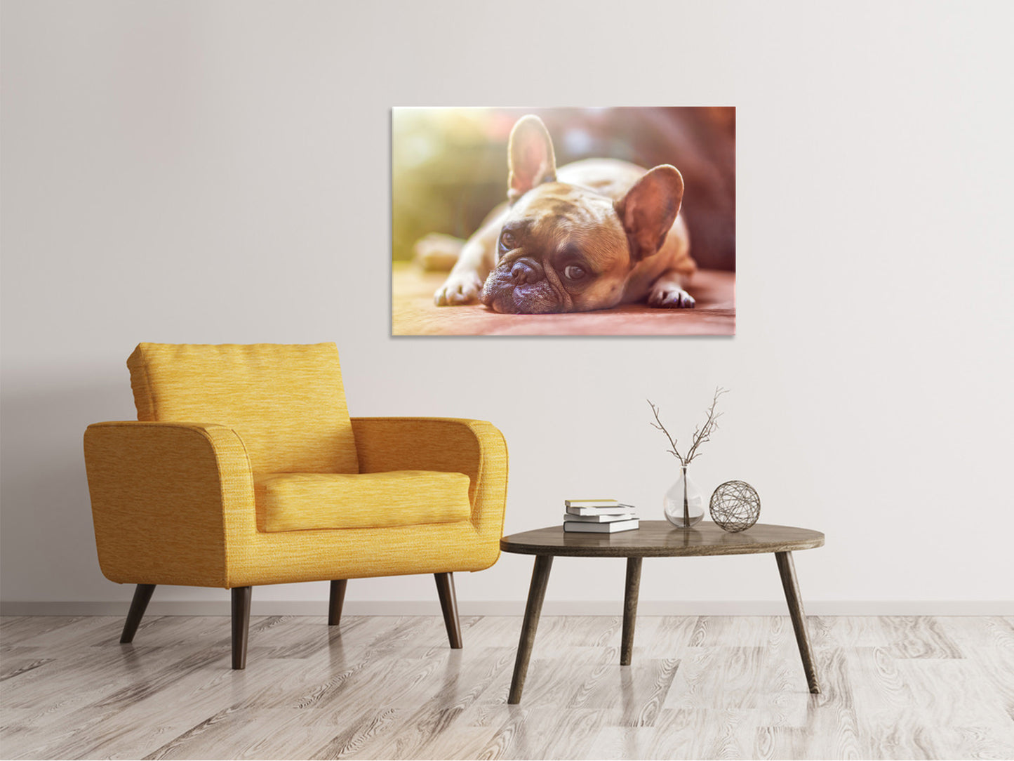 Leinwandbild Müde Bulldogge