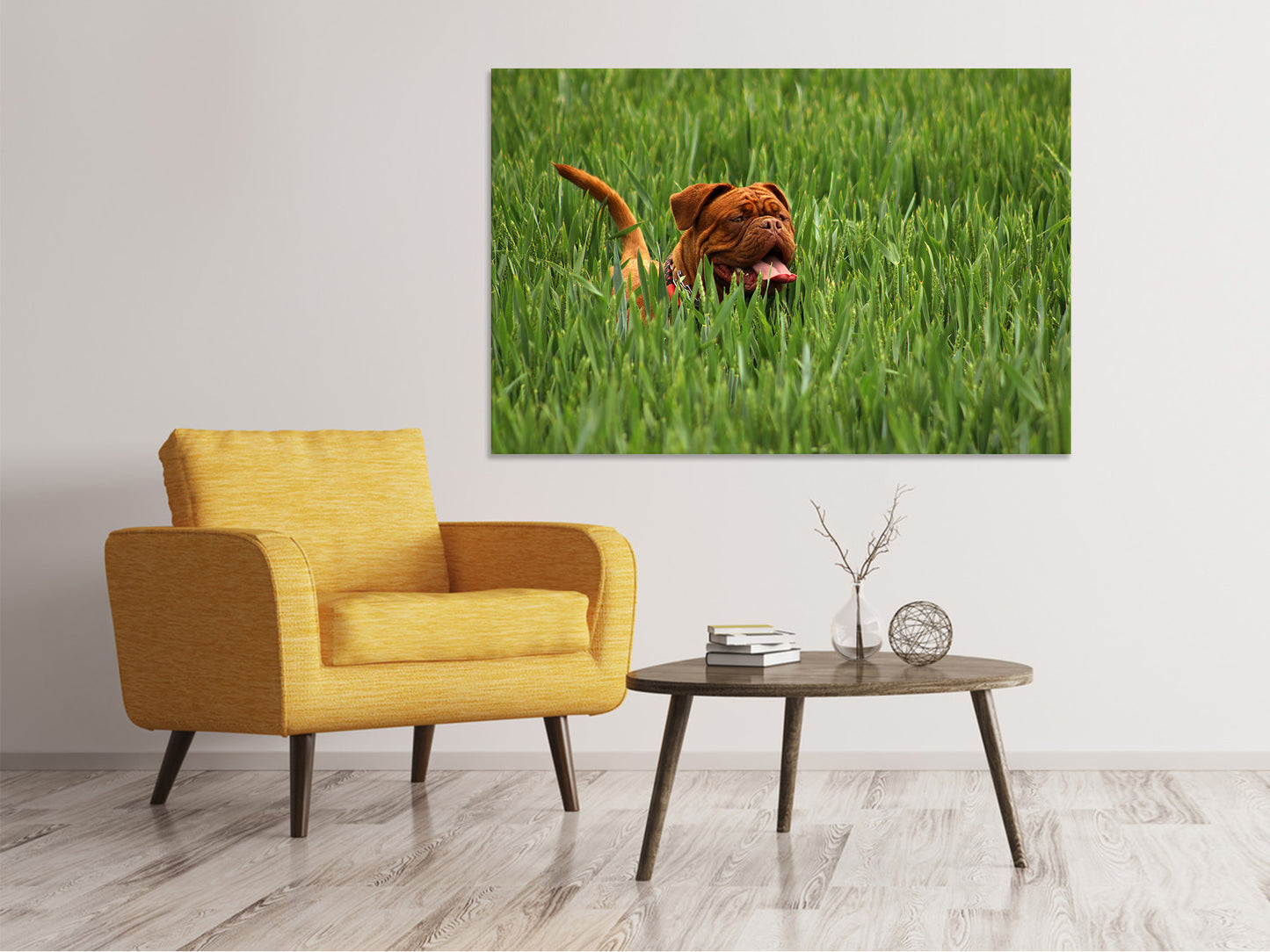 Leinwandbild Der Mastiff im Gras