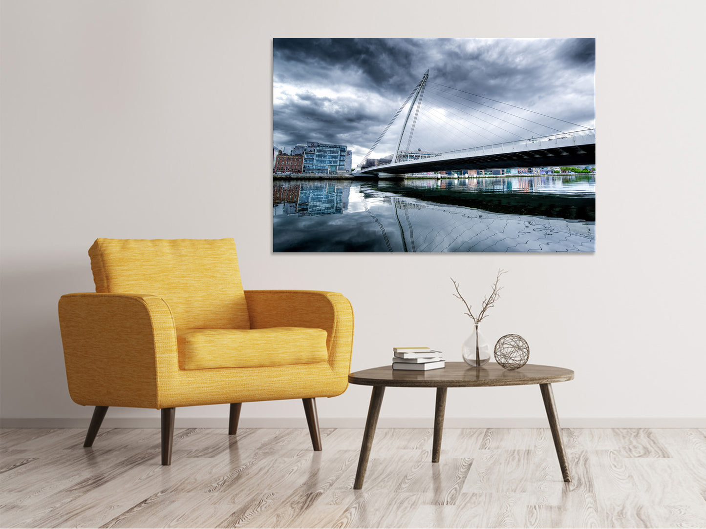 Leinwandbild Samuel Beckett Bridge mit Wolken