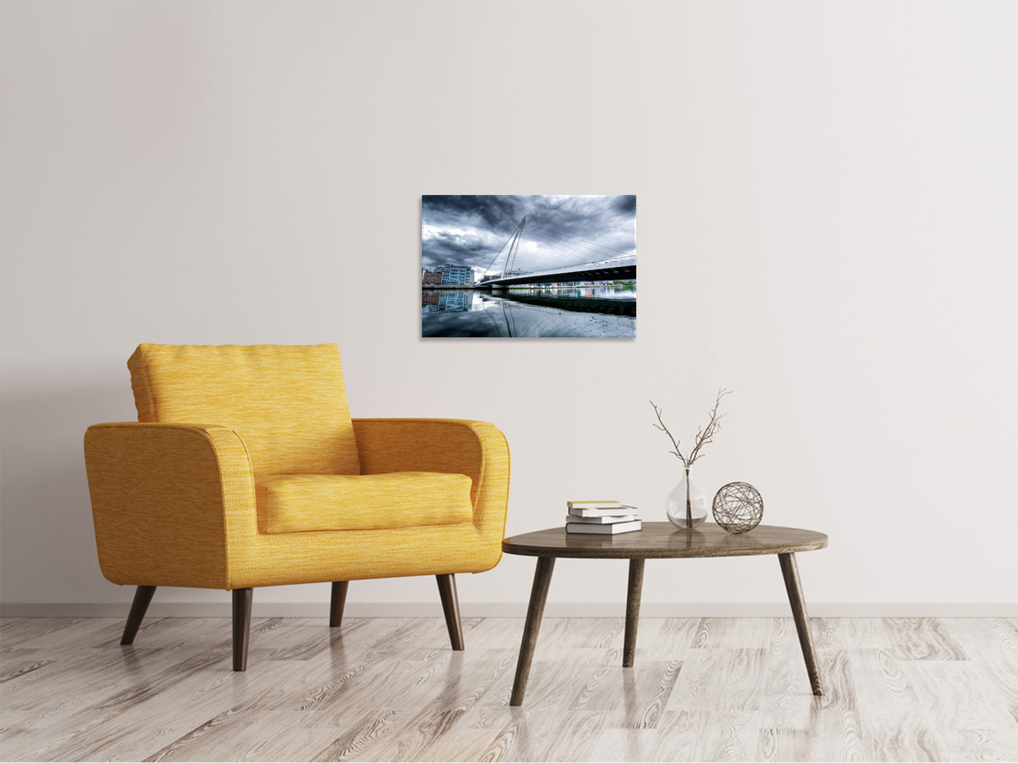 Leinwandbild Samuel Beckett Bridge mit Wolken
