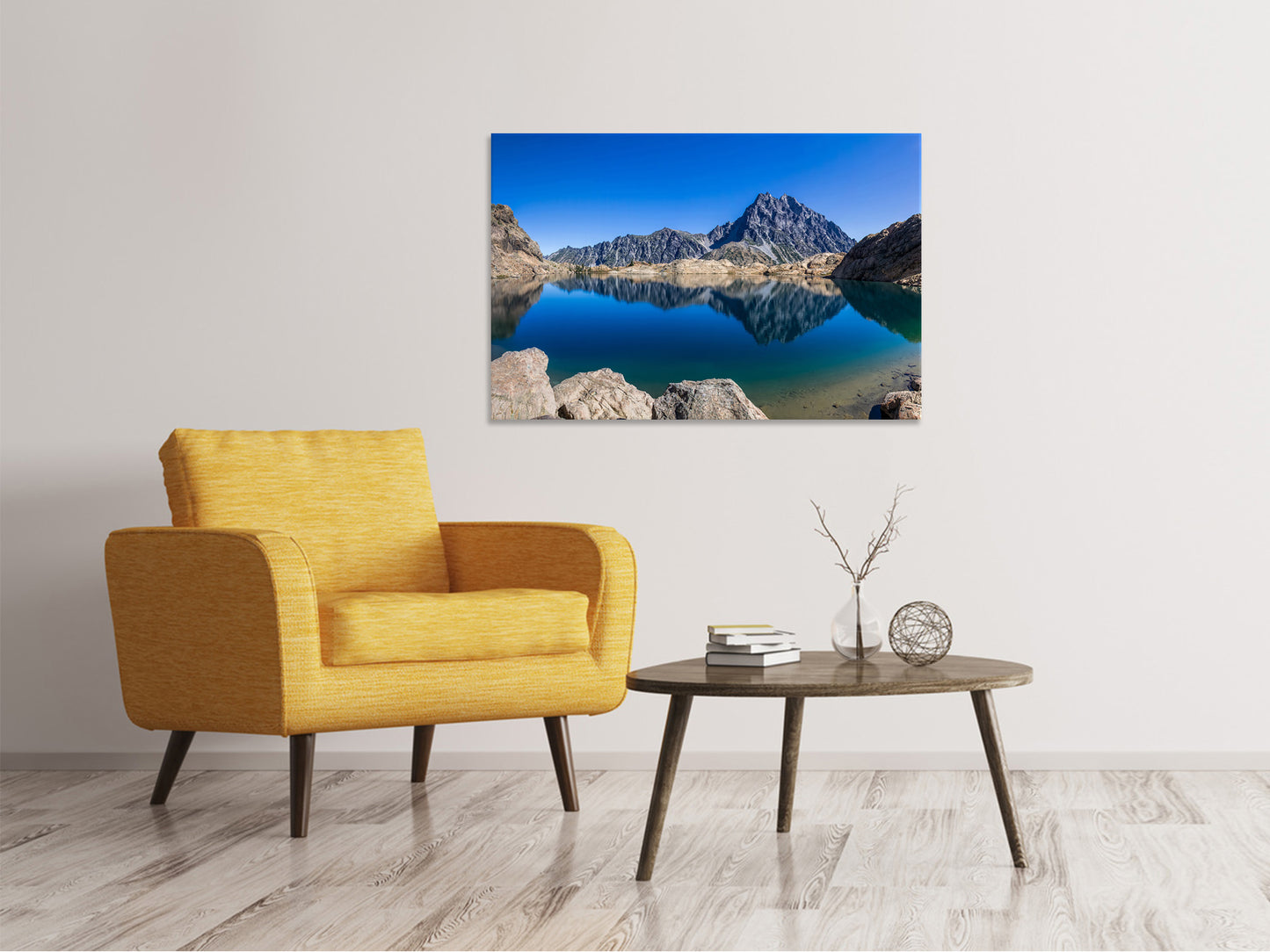 Leinwandbild Beruhigender Bergsee