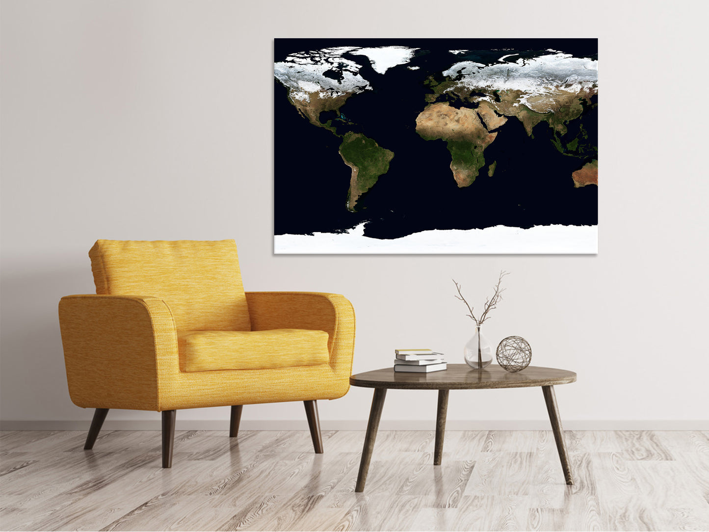 Leinwandbild Kunstvolle Landkarte