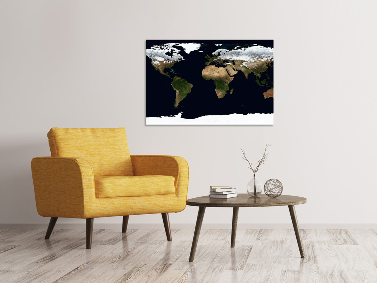Leinwandbild Kunstvolle Landkarte