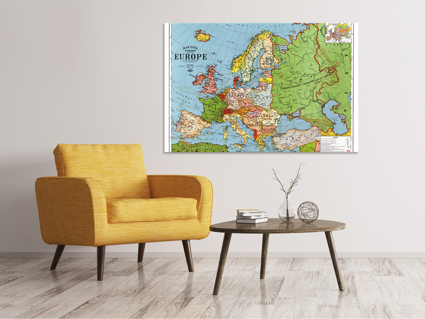 Leinwandbild Karte Europa