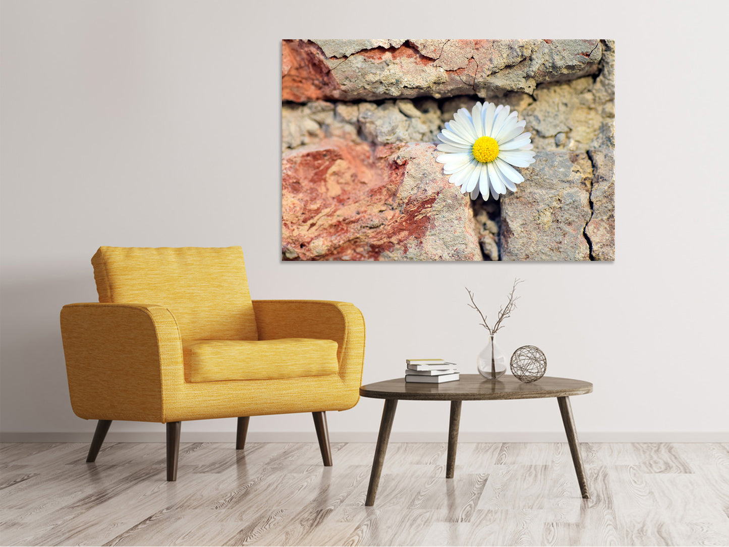 Leinwandbild Blume in der Wand