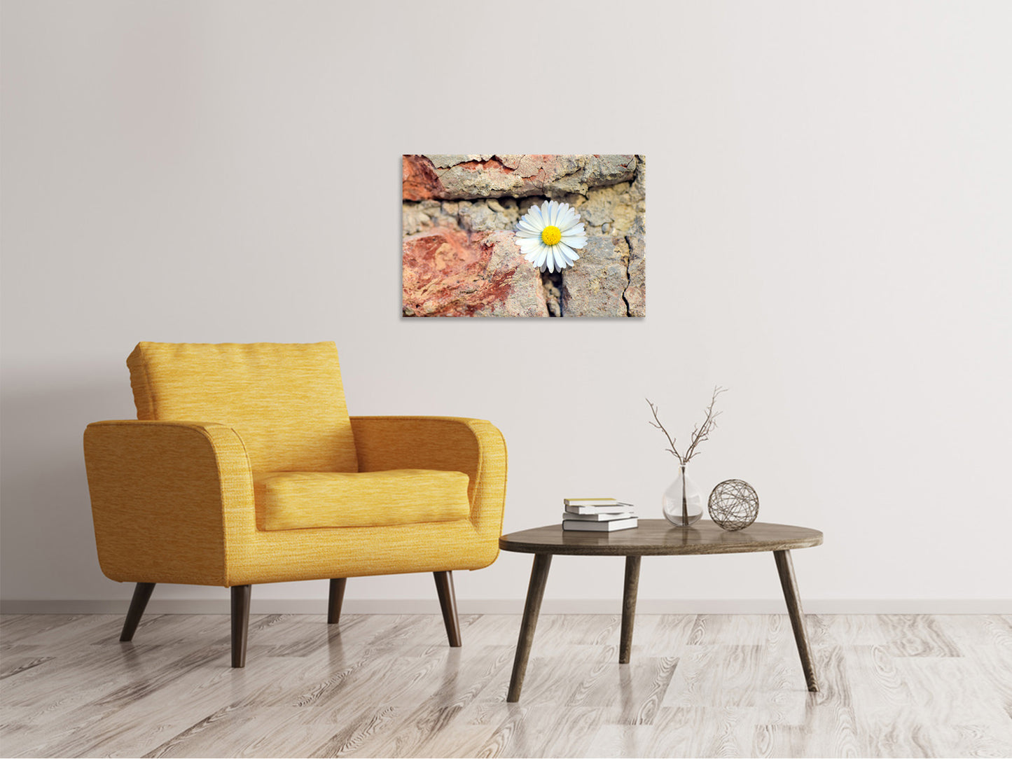 Leinwandbild Blume in der Wand