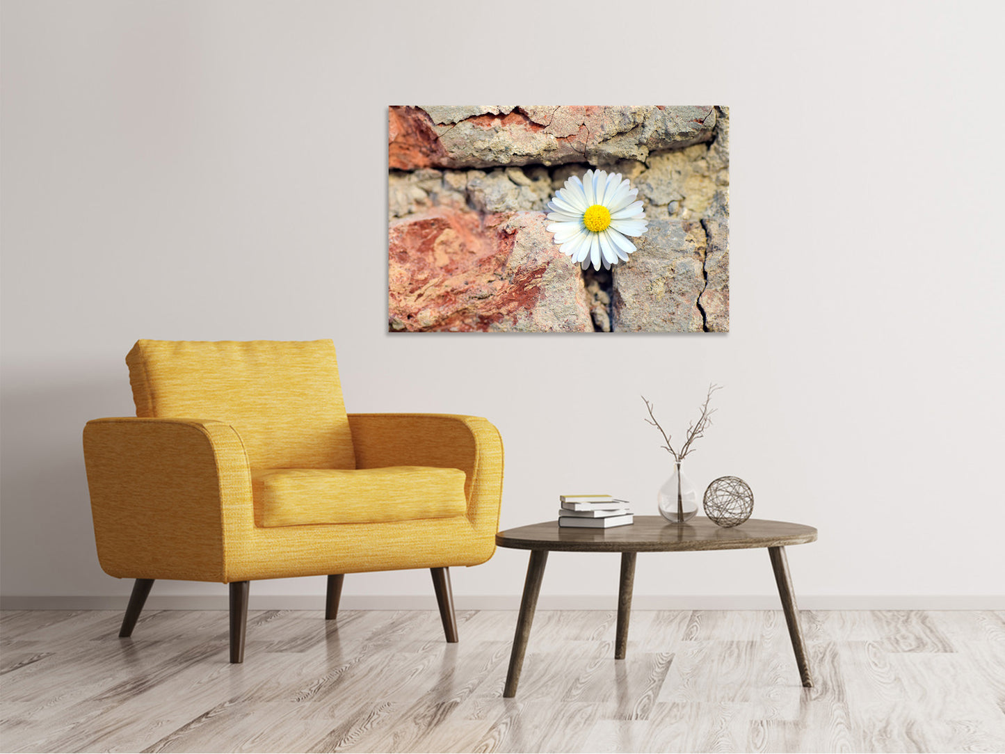 Leinwandbild Blume in der Wand