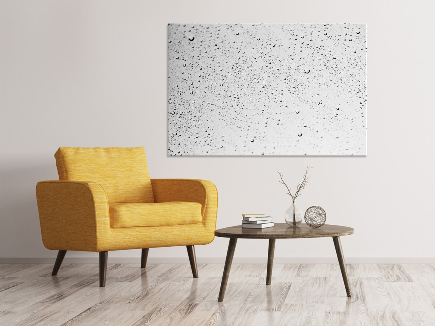 Leinwandbild Regen an der Wand