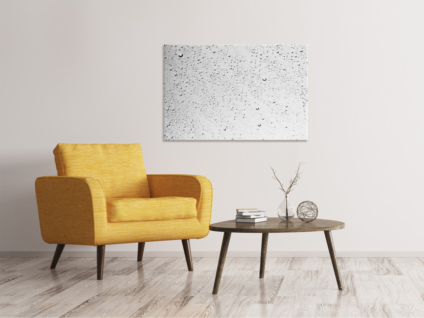 Leinwandbild Regen an der Wand