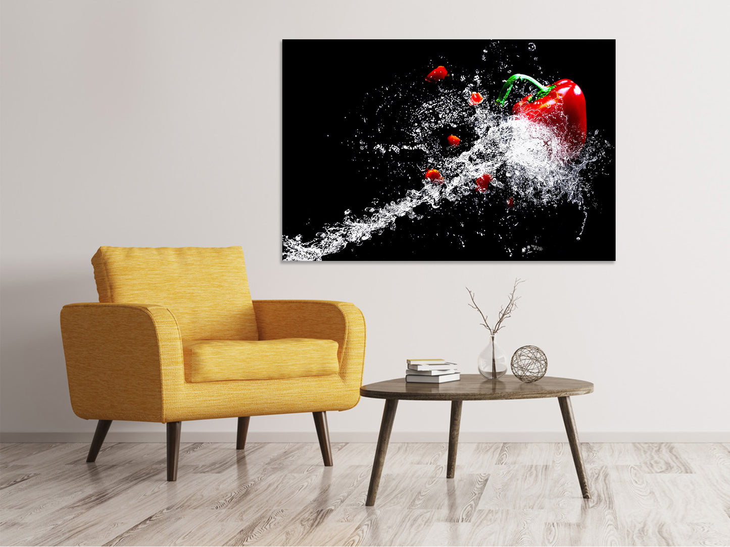 Leinwandbild Paprika Splash XL