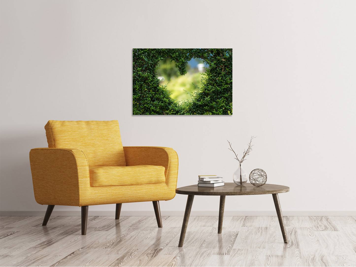 Leinwandbild Das Herz in der Hecke