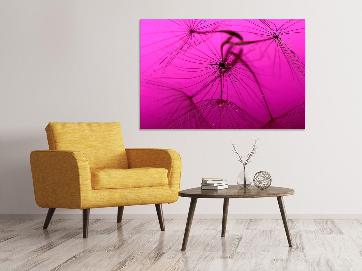 Leinwandbild Pusteblume in pink