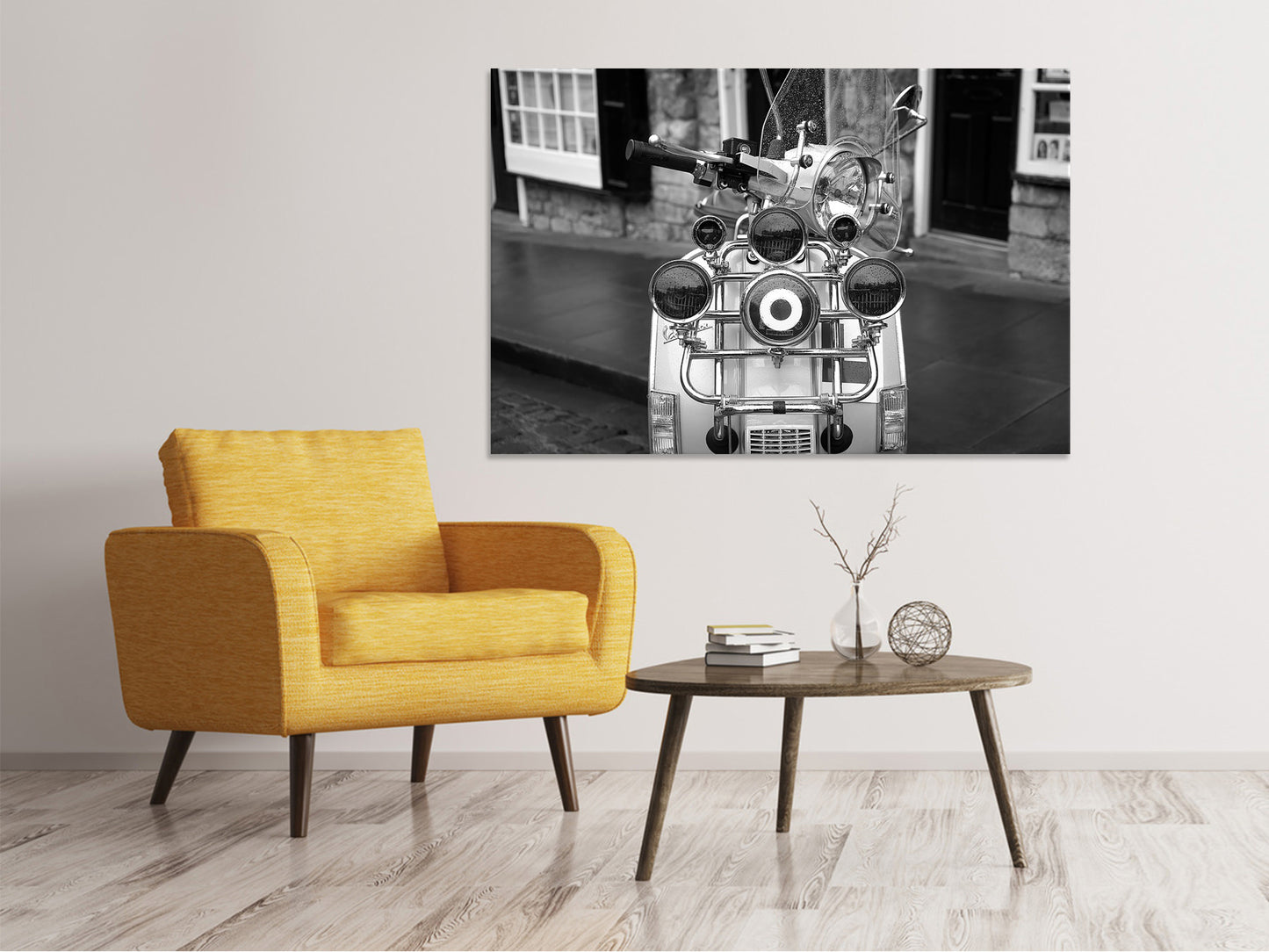Leinwandbild Retro Motorroller