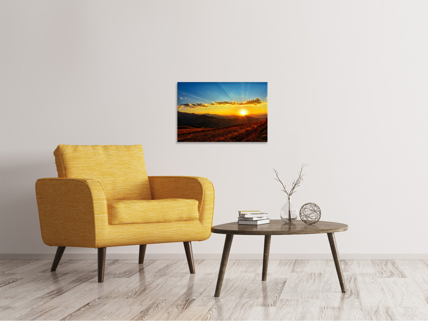 Leinwandbild Sonnenuntergang in der Welt der Berge